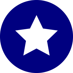 A White Color Star in a Blue Color Background