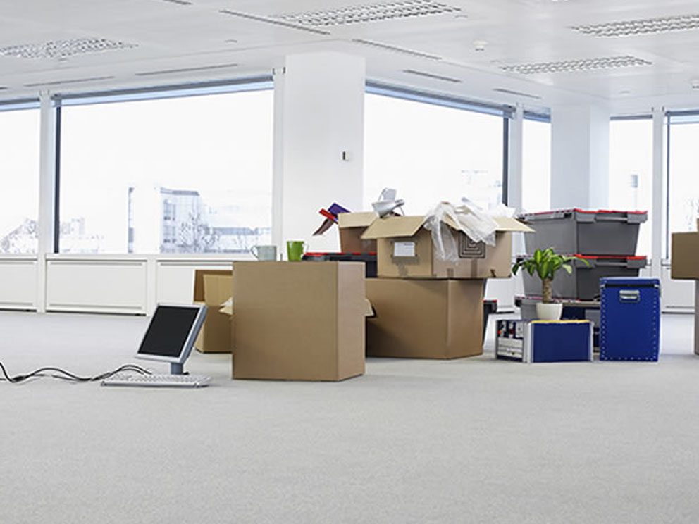 A Room With Packaging Boxes in a Office